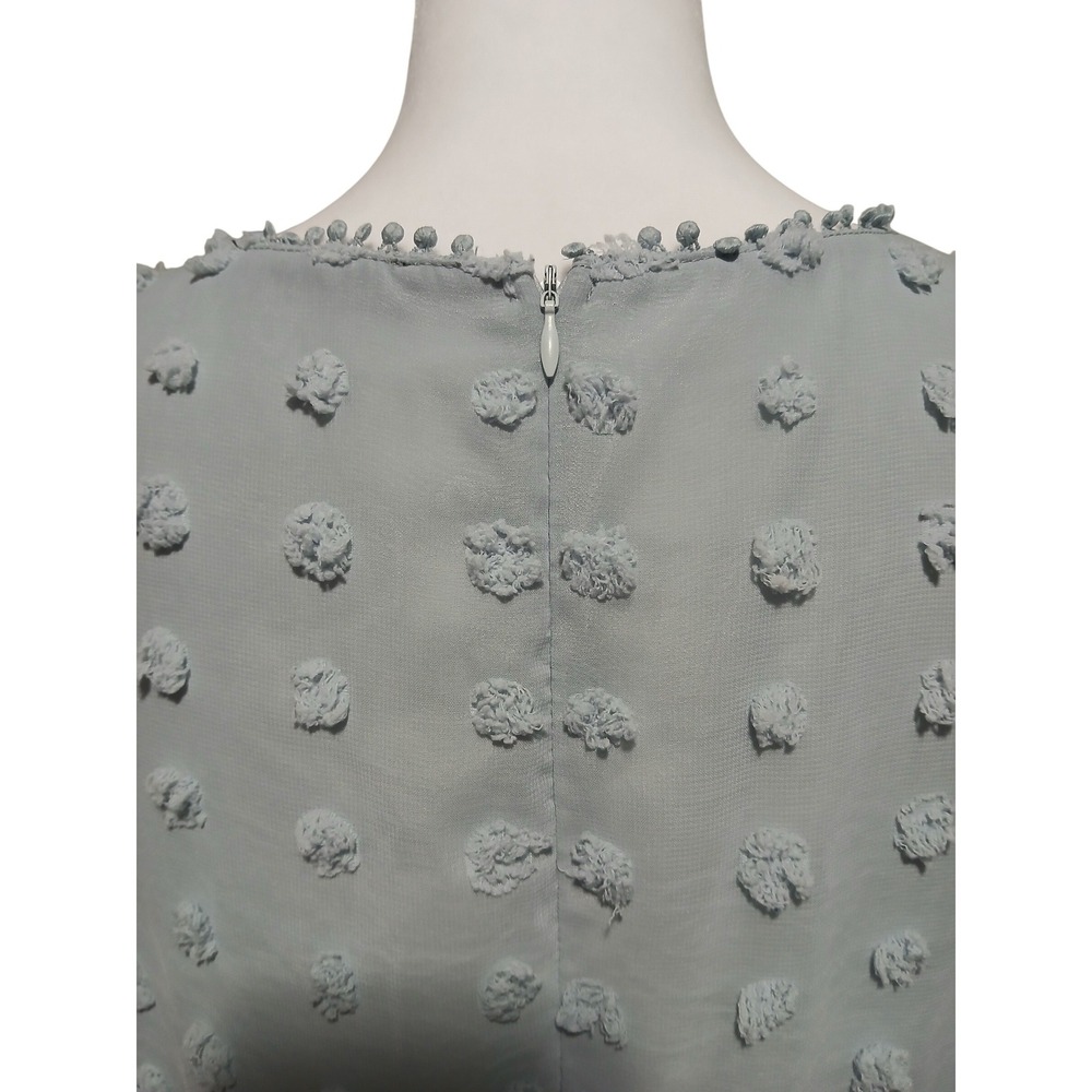 Simplee Light Blue Swiss Dot Crochet Lace Mini Dress Long Sleeve Size L - Picture 4 of 9